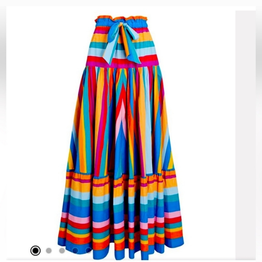 Farm Rio striped scarf maxi skirt